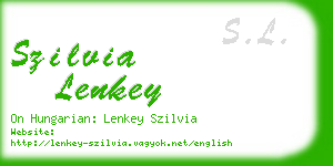 szilvia lenkey business card